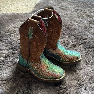 style 43077 YOUTH / TODDLER SMOKY MOUNTAIN ARIEL GLITTER SQUARE TOE BOOT